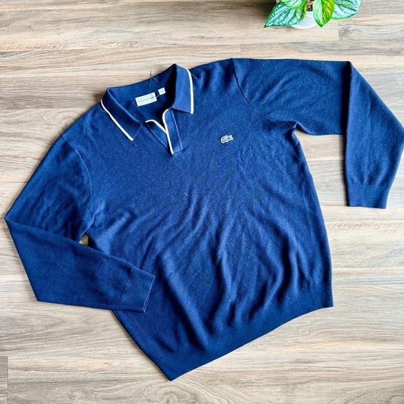 Lacoste Paris Lightweight Pure Wool Polo Sweater Size XL - Picture 1 of 12